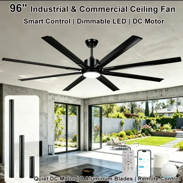 Ceiling Fan, 96", BLDC, HVLS