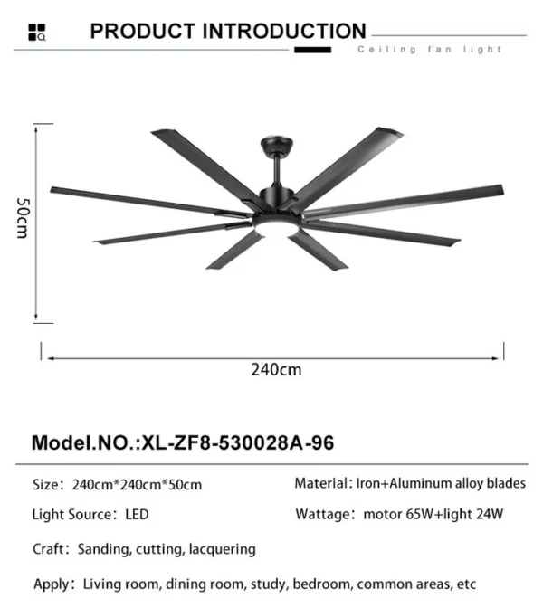 Ceiling Fan, 96", BLDC, HVLS - view 5