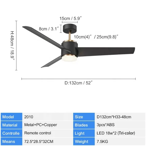 Ceiling Fan, ABS, 220V, 5800 - view 3