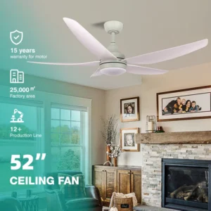Ceiling Fan, ABS, 25-40, Plastic, 52 Inch, RX52-234, DC Motor