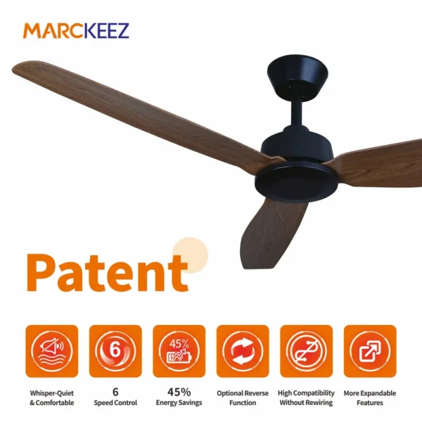 Ceiling Fan, ABS, 45w, Plastic - view 2