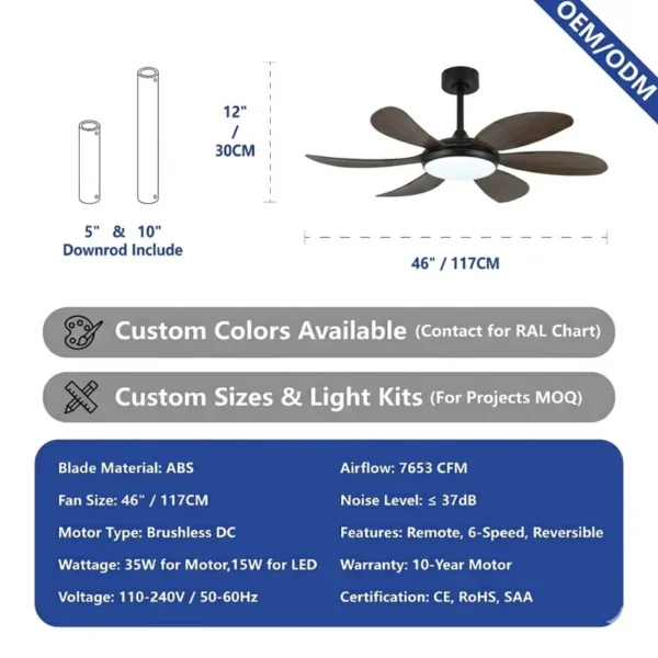 Ceiling Fan, ABS, 6-speed - view 2