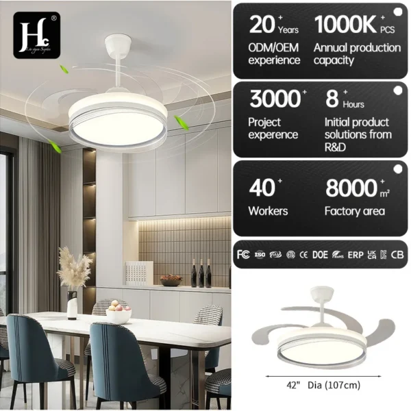 Ceiling Fan, Abs, HC-2686-WH-42 - view 6