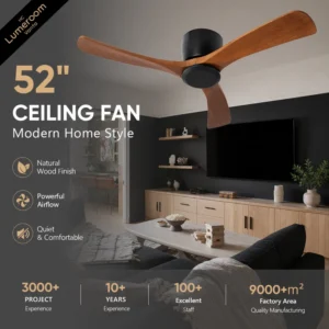 Ceiling Fan, APP, 35W, Wood+Metal