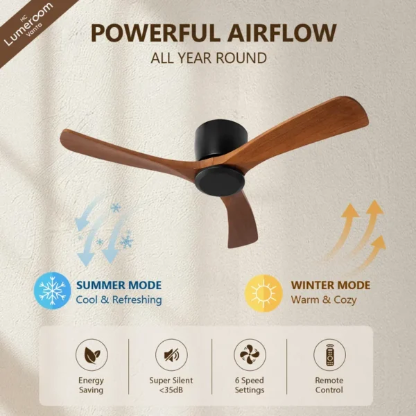 Ceiling Fan, APP, 35W, Wood+Metal - view 2
