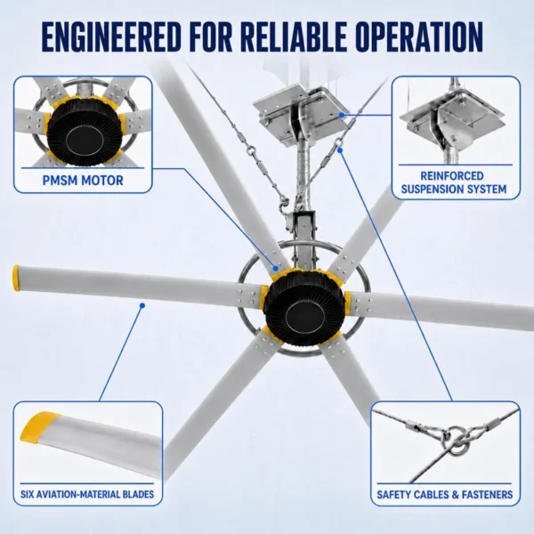 Ceiling Fan, BIOTE, HVLS, 3.5m, PMSM - view 2