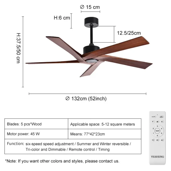 Ceiling Fan, C046, 52-Inch - view 2