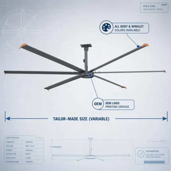Ceiling Fan, FJDIAMOND, 10ft, HVLS, IE5 - view 5