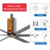 Ceiling Fan, HVLS, Aluminum - view 6
