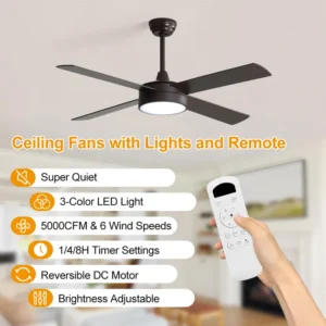 Ceiling Fan, KBS-52137, Ceiling Mount, 110-220V, DC Motor