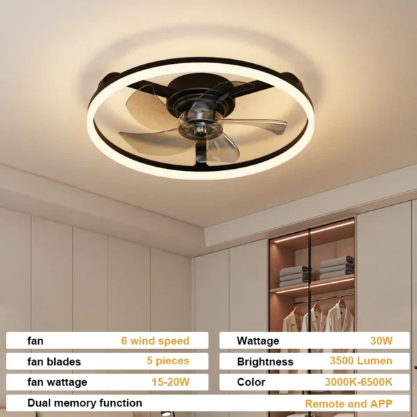 Ceiling Fan, LED, 3000-6500K, BLDC - view 6