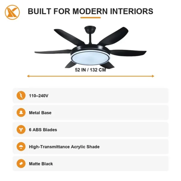 Ceiling Fan, LED, 6-Speed - view 2