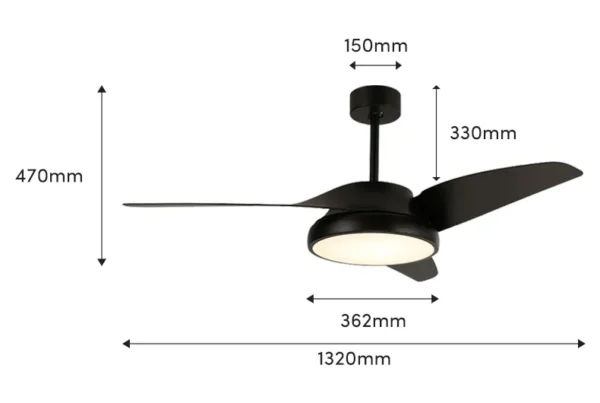 Ceiling Fan, LED, ABS, 6-Speed - view 3