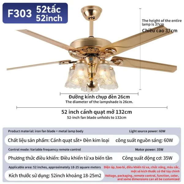 Ceiling Fan, LED, Copper - view 5