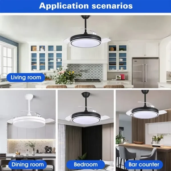 Ceiling Fan, LED, Iron + Splint - view 2