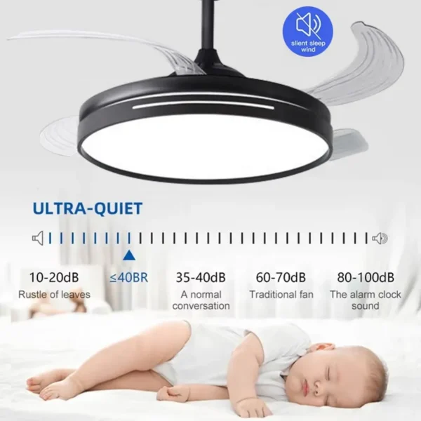 Ceiling Fan, LED, Iron + Splint - view 5