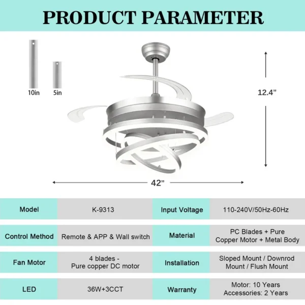 Ceiling Fan, LED, K-9313 - view 3