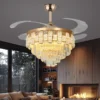 Ceiling Fan, LED, Metal + ABS +crystal, LX-FWL-0019
