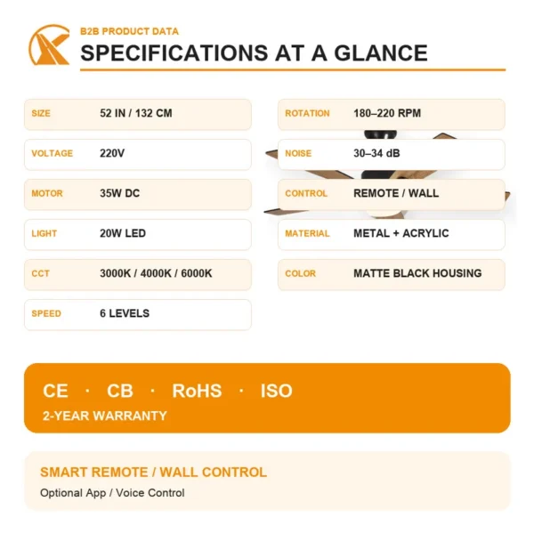 Ceiling Fan, LED, XH-1304 - view 6