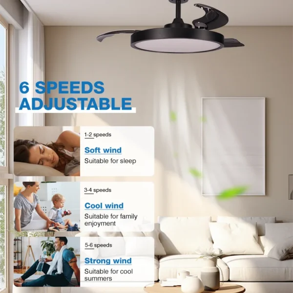 Ceiling Fan, Metal+Plastic, 6 Speed Choice - view 3