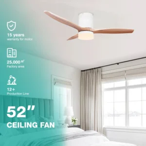 Ceiling Fan, Metal+Solid Wood, 6 Speed Choice
