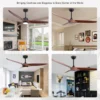Ceiling Fan, Metal+Solid Wood, 6 Speed Choice - view 3