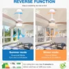 Ceiling Fan, Metal+Solid Wood, 6 Speed Choice - view 3