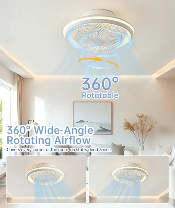 Ceiling Fan, Plastic, LED, 6-Speed