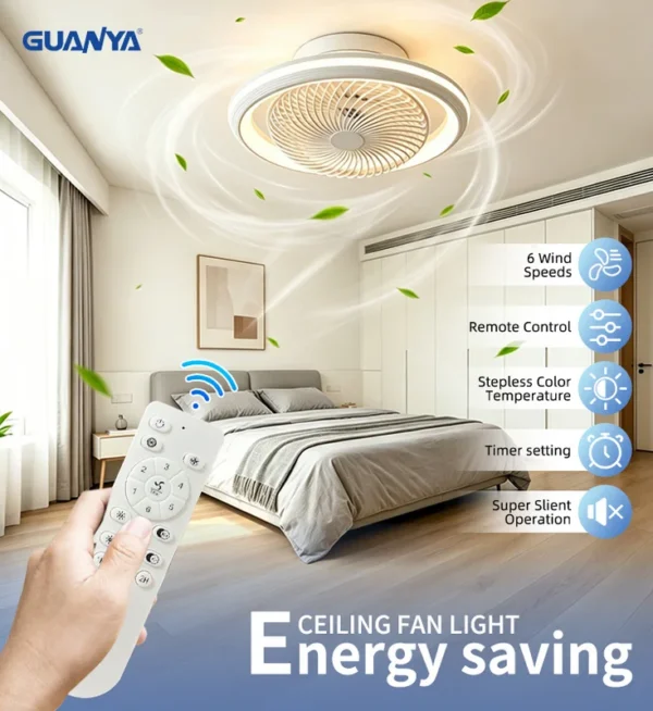 Ceiling Fan, Plastic, LED, 6-Speed - view 2
