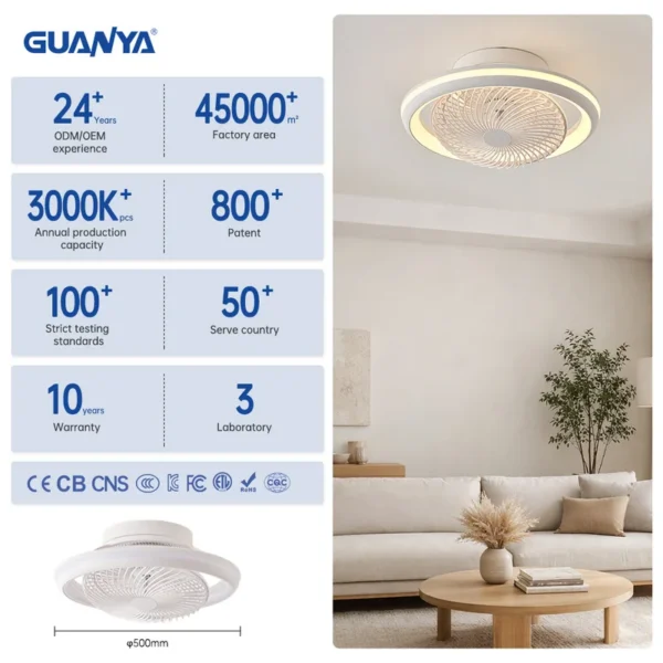 Ceiling Fan, Plastic, LED, 6-Speed - view 4
