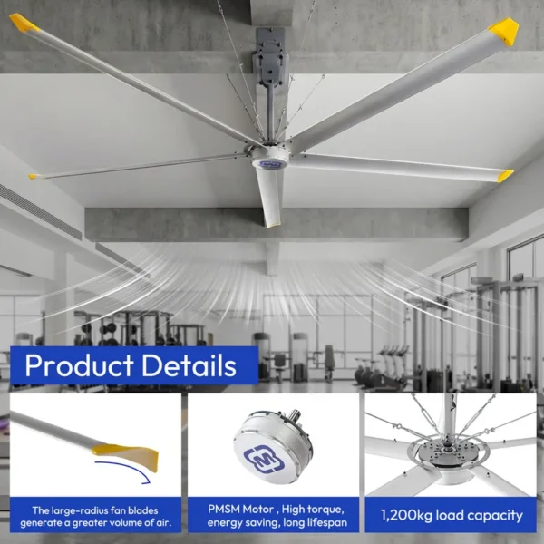 Ceiling Fan, PMSM, 3m/10/12ft, 8ft, HVLS - view 4