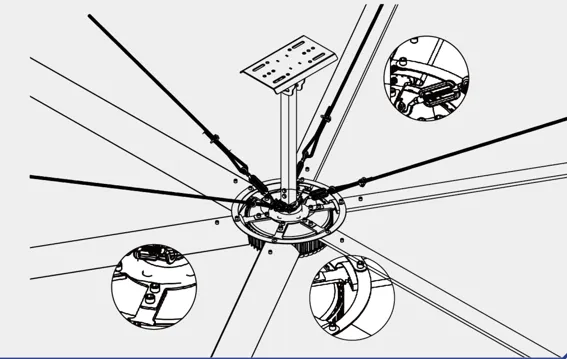 Ceiling Fan, RDS, HVLS, 6-Blade, Steel - view 4