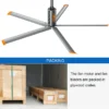 Ceiling Fan, RTFAN, 16ft, Aluminum - view 5