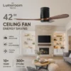 Ceiling Fan, USA, 35W, Solid Wood + Metal