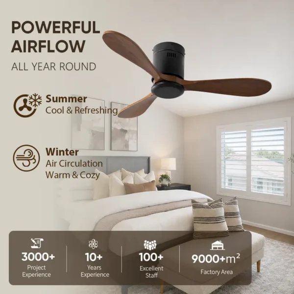 Ceiling Fan, USA, 35W, Solid Wood + Metal - view 2