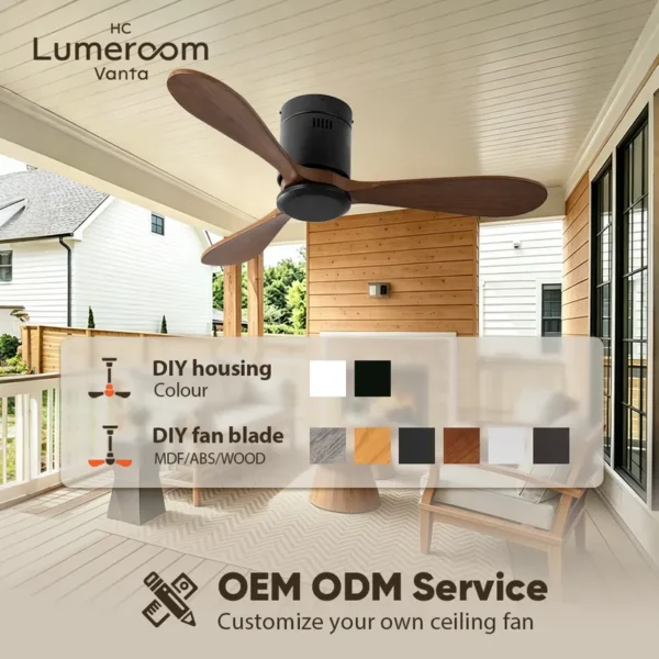 Ceiling Fan, USA, 35W, Solid Wood + Metal - view 3