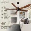 Ceiling Fan, USA, 50 W, Solid Wood + Metal