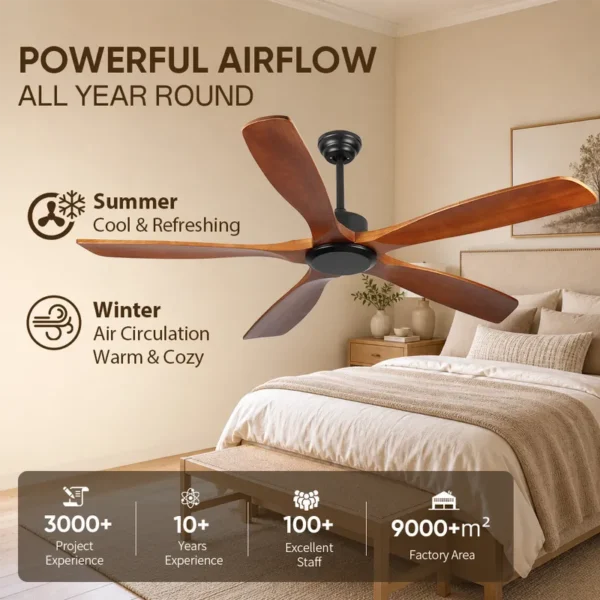 Ceiling Fan, USA, 50 W, Solid Wood + Metal - view 2