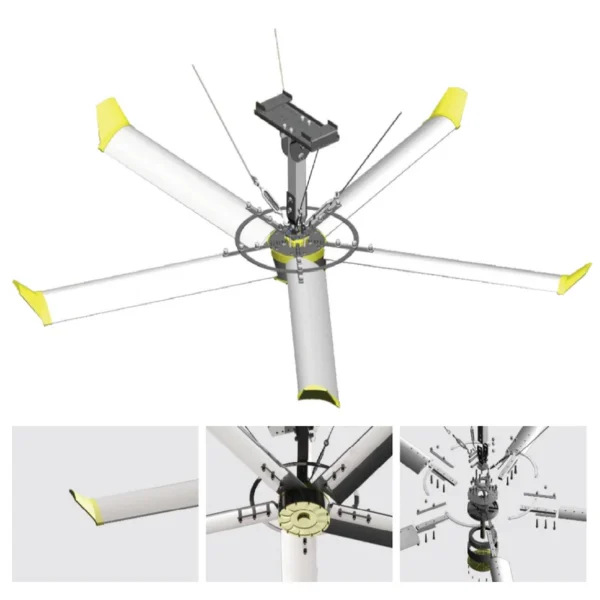 Ceiling Fan, VEICHI, 7.3m/24ft, 220/380V, Inverter - view 2