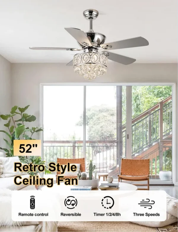 Ceiling Luxury Ceiling Fan, 110-240V, Metal - view 2