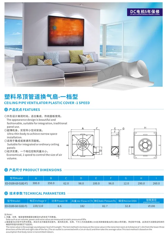 Ceiling Mounted Exhaust Fan, 220V 110V, Electric - view 4
