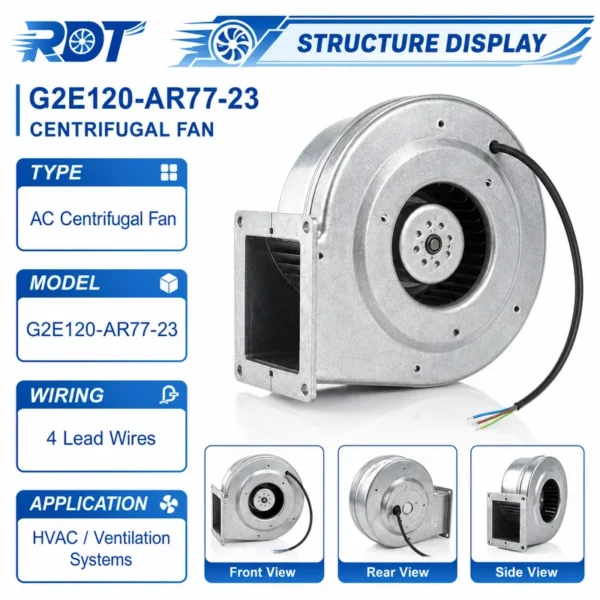 Centrifugal Blower, 230V, ACG2E120-AR77-23, HVAC - view 2