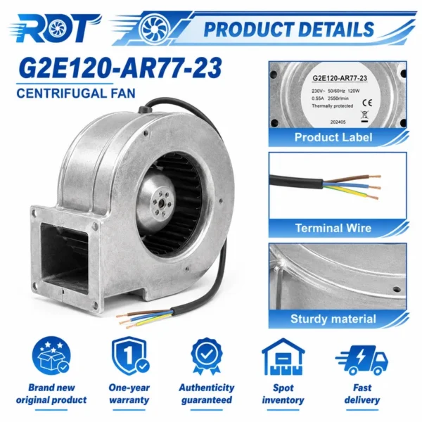 Centrifugal Blower, 230V, ACG2E120-AR77-23, HVAC - view 5