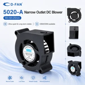 Centrifugal Blower, 5020, 5V 12V 24V, Plastic