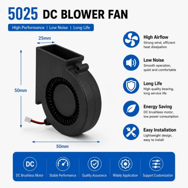Centrifugal Blower, 5025DC, Brushless - view 4