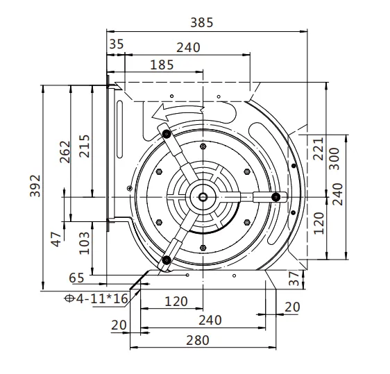 Centrifugal Blower, 550W, 50Hz, Cast, 230V - view 3