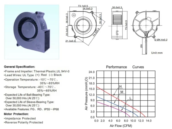 Centrifugal Blower, 5Volt, 7530 - view 6