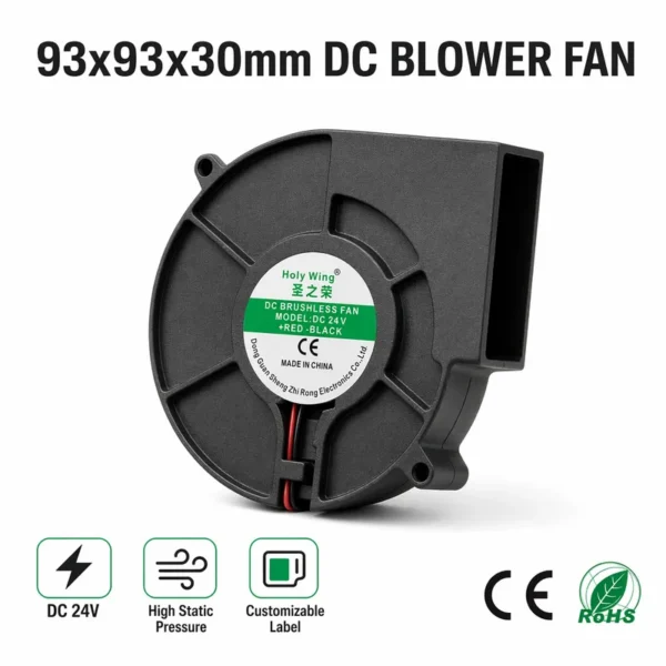Centrifugal Blower, 9330, Plastic, 93x93x30mm, 12V/24/48V