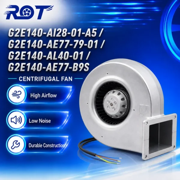 Centrifugal Blower, G2E140-AE77-B9S, 230VAC, 105W, 1400RPM