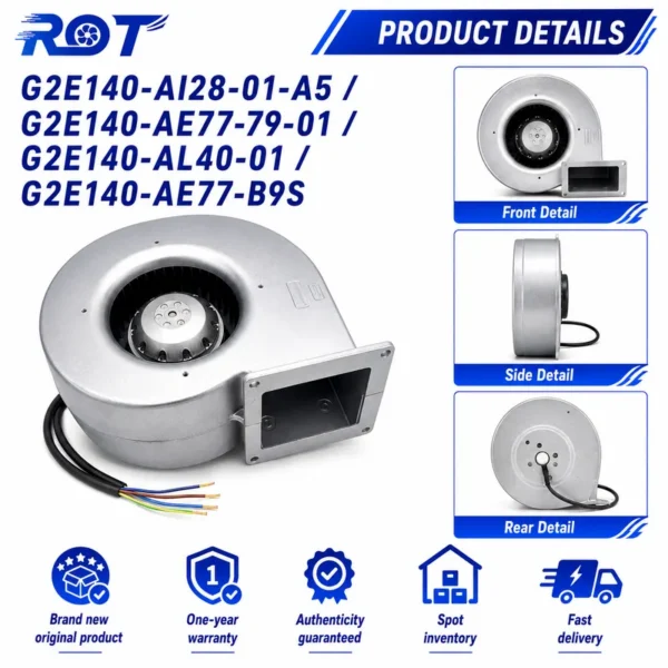Centrifugal Blower, G2E140-AE77-B9S, 230VAC, 105W, 1400RPM - view 5